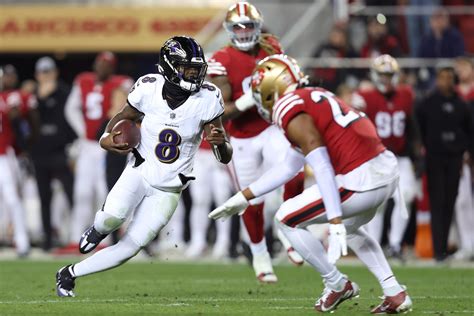 Lamar Jackson leads the Ravens past the 49ers 33-19 in a showdown of the top 2 teams